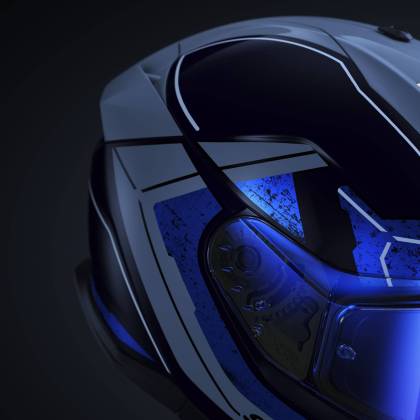 Cască Moto Integrală SHARK SKWAL i3 LINIK cu Lumini de Frână · Negru Mat / Gri / Roz  - 14