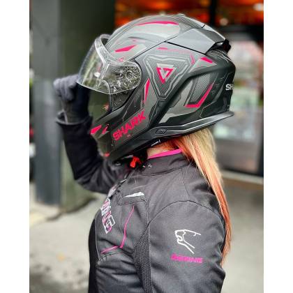 Cască Moto Integrală SHARK SKWAL i3 LINIK cu Lumini de Frână · Negru Mat / Gri / Roz  - 1