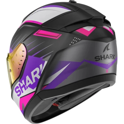 Cască Moto Integrală SHARK RIDILL 2 BERSEK · Negru Mat / Gri / Roz  - 1