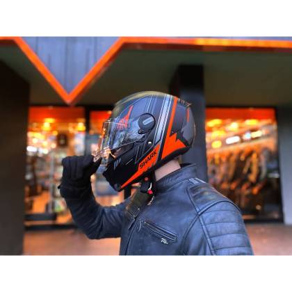 Cască Moto Integrală SHARK SPARTAN RS BYHRON MAT · Negru Mat / Gri / Portocaliu  - 2