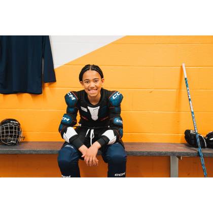 Cotiere Hochei Copii, Jucător, Junior, CCM NEXT 23 · Albastru / Alb / Gri  - 3