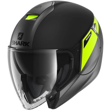 Cască Moto Open-Face SHARK CITYCRUISER KARONN · Negru / Galben-Fluo  - 0