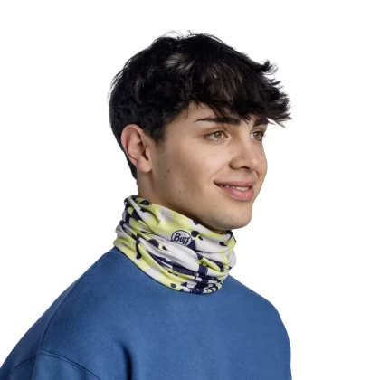 Bandană Tubulară Multifunctională BUFF ORIGINAL ECOSTRETCH DOVHIN MULTI · Gri / Galben / Albastru  - 3