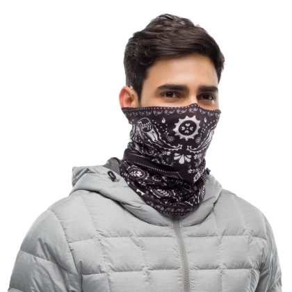 Bandană Tubulară Multifunctională BUFF ORIGINAL ECOSTRETCH CASHMERE BLACK · Negru / Alb  - 4