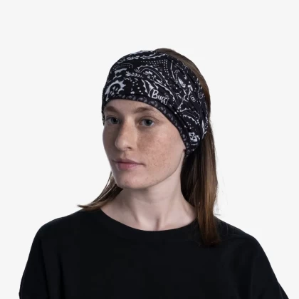 Bandană Tubulară Multifunctională BUFF ORIGINAL ECOSTRETCH CASHMERE BLACK · Negru / Alb  - 3