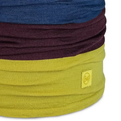 Bandană Tubulară Multifunctională BUFF ORIGINAL MERINO MOVE CITRONELLA · Galben / Albastru / Mov  - 2