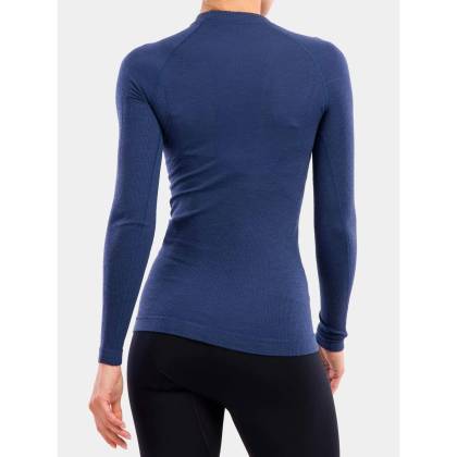 Bluză Termo Damă BRUBECK ACTIVE WOOL LS1281W · Albastru  - 2