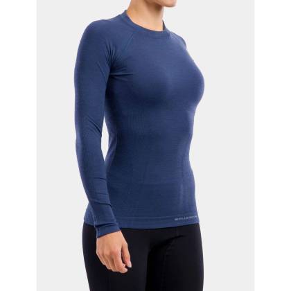 Bluză Termo Damă BRUBECK ACTIVE WOOL LS1281W · Albastru  - 3