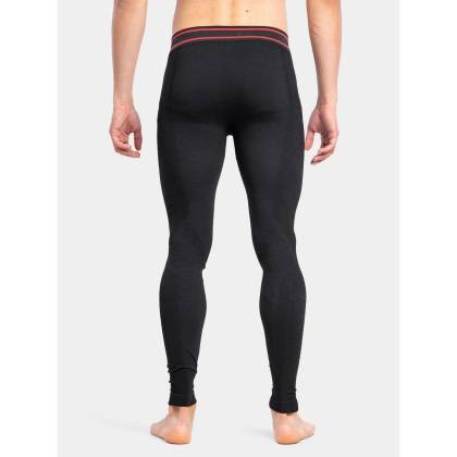 Pantaloni Termo BRUBECK ACTIVE WOOL LE1171M · Negru / Roșu  - 2