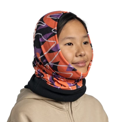 Bandană Tubulară Multifunctională pentru Copii BUFF ORIGINAL POLAR MULLEN MULTI · Portocaliu / Mov / Negru  - 3