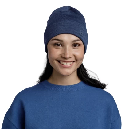 Căciulă BUFF ORIGINAL MERINO HEAVYWEIGHT SOLID BLUE · Albastru  - 2
