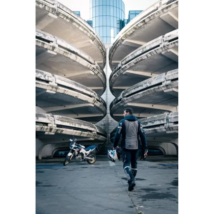 Pantaloni Moto din Textil GoreTex BERING AUSTRAL GTX · Gri / Albastru / Roșu  - 8