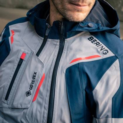 Geacă Moto din Textil GoreTex BERING AUSTRAL GTX · Gri / Albastru / Roșu  - 9