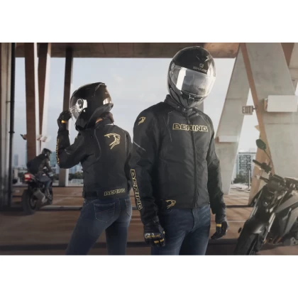 Geacă Moto Damă din Textil BERING LADY SWEEK · Negru / Auriu  - 2