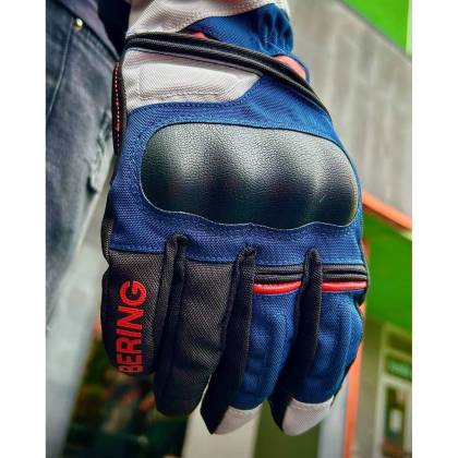 Mănuși Moto din Textil BERING SIBERIA · Gri / Albastru / Roșu  - 1