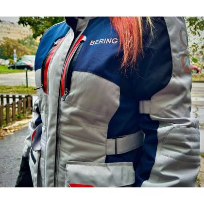 Geacă Moto Touring din Textil BERING LADY SIBERIA · Gri / Albastru / Roșu  - 2