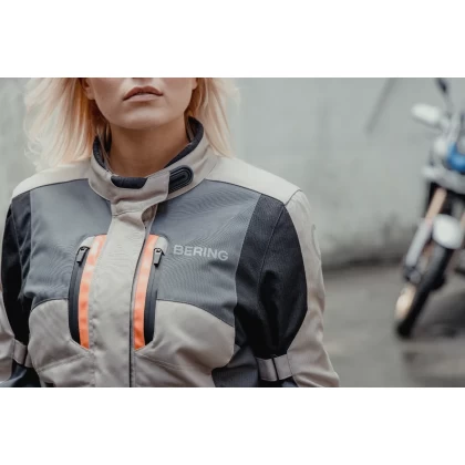 Geacă Moto Touring din Textil BERING LADY SIBERIA · Gri / Albastru / Roșu  - 6