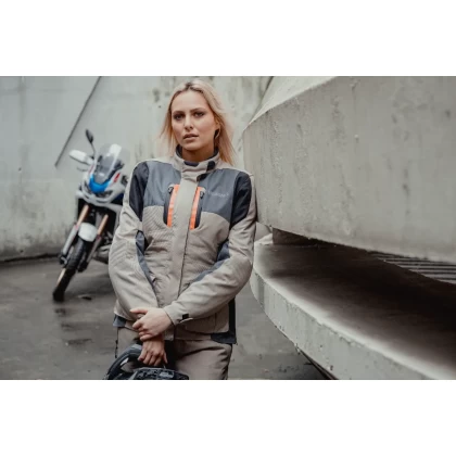 Geacă Moto Touring din Textil BERING LADY SIBERIA · Gri / Albastru / Roșu  - 5