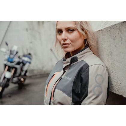Geacă Moto Touring din Textil BERING LADY SIBERIA · Gri / Albastru / Roșu  - 4