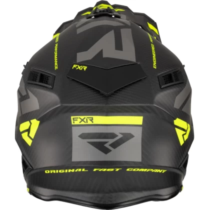 Cască Enduro - Cross - Snowmobil FXR RACING HELIUM CARBON W / QUICK RELEASE BUCKLE 2023 · Negru / Verde-Flou  - 3