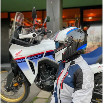 Cască Moto Integrală SHARK SPARTAN GT PRO DOKHTA CARBON · Negru / Alb / Albastru / Roșu  - 1