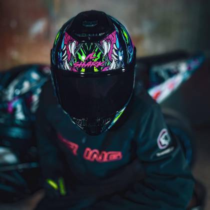 Cască Moto Integrală SHARK SPARTAN RS SHAYTAN · Negru / Verde / Gri  - 6