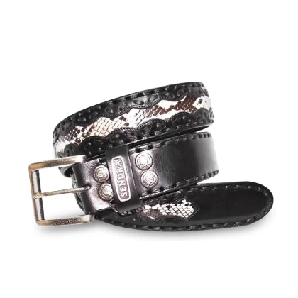 Curea din Piele Naturală SENDRA BOOTS 8347 NEGRO-PITON NATURAL 