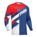 Tricou Enduro - Cross THOR SECTOR CHECKER 2024 · Albastru / Roșu