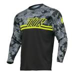 Tricou Enduro - Cross THOR SECTOR DIGI CAMO 2024 · Negru / Gri / Verde-Fluo