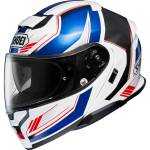 Cască Moto Flip-Up SHOEI NEOTEC 3 Grasp TC-10 · Alb / Albastru / Roșu