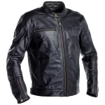 Geacă Moto din Piele RICHA NORMANDIE Mărimi Extra · Negru