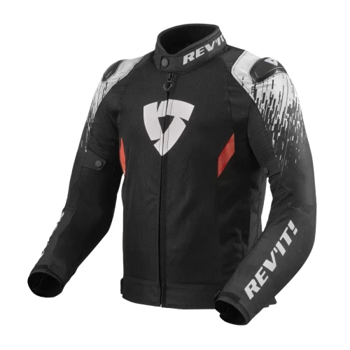 Geacă Moto de Vară din Textil REVIT QUANTUM 2 AIR · Negru / Alb 