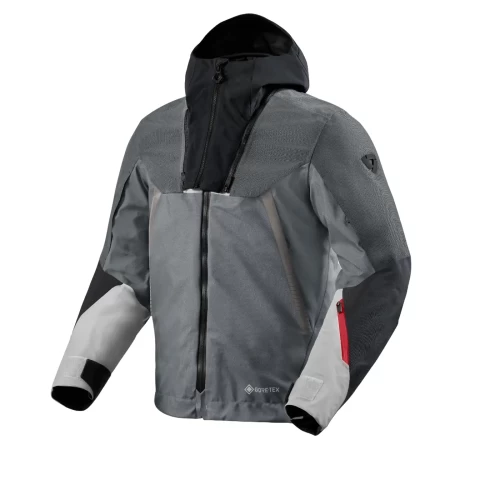 Geacă Moto din textil GoreTex REVIT STRATUM GTX · Gri / Negru / Alb 