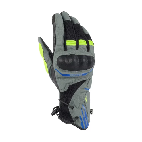 Mănuși Moto de Vară din Piele & Textil BERING BAKUNDU · Gri / Negru / Verde-Fluo 