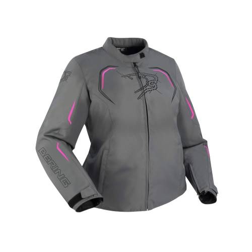 Geacă Moto Damă din Textil BERING LADY DUNDY Queen Size · Gri / Roz 