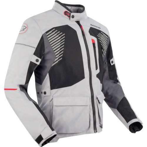 Geacă Moto de Vară din Textil BERING BAKUNDU · Gri / Negru / Roșu 