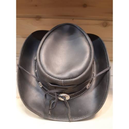 Pălărie Cowboy din Piele Naturală WILD WEST CHONCO LFI-512 · Maro 