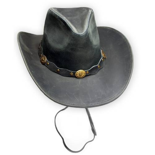 Pălărie Cowboy din Piele WILD WEST Chonco LFI-514 · Negru 