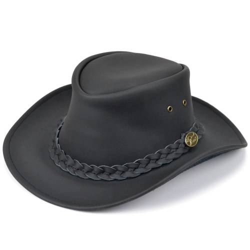Pălărie Cowboy din Piele WILD WEST Bushman · Negru 