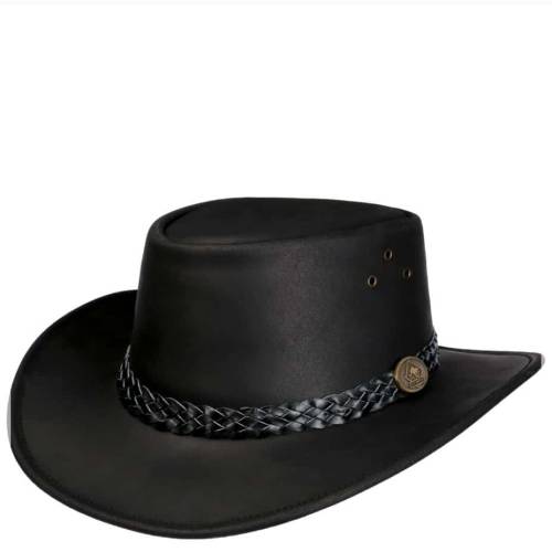 Pălărie Cowboy din Piele WILD WEST Wallaroo · Negru 