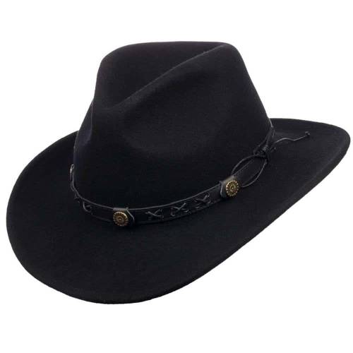 Pălărie Cowboy din Lână WILD WEST Mackay · Negru 