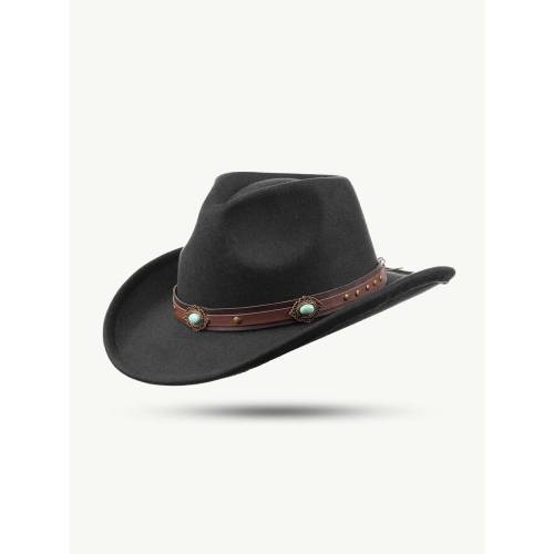 Pălărie Cowboy din Lână WILD WEST Rockwell · Negru 