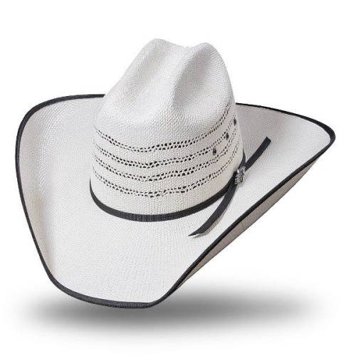 Pălărie Cowboy din Paie WILD WEST Ashton 2 · Alb 