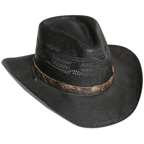 Pălărie Cowboy din Paie WILD WEST FRESNO · Negru 