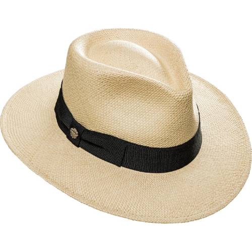 Pălărie Cowboy din Paie tip Panama WILD WEST LINUS · Alb 