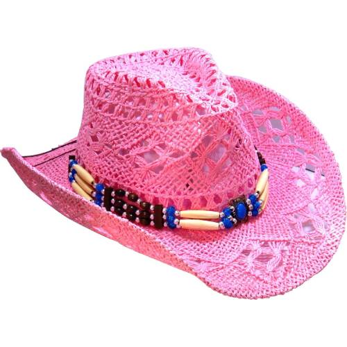 Pălărie Cowboy din Paie WILD WEST SH24421 · Roz 