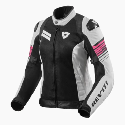 Geacă Moto Damă de Vară din Textil REVIT Apex Air H2O Ladies · Negru / Alb / Roz 