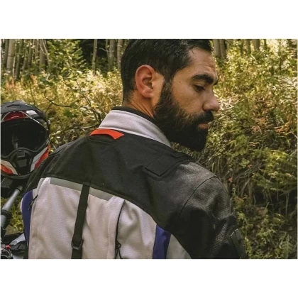 Geacă Moto Touring din Textil REVIT SAND 4 H2O · Gri / Portocaliu  - 2