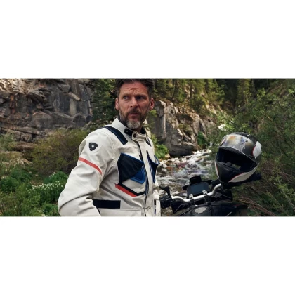 Geacă Moto din Textil GoreTex REVIT VERTICAL GTX · Gri / Albastru / Roșu  - 2