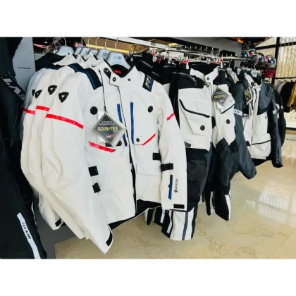 Geacă Moto din Textil GoreTex REVIT VERTICAL GTX · Gri / Albastru / Roșu  - 5